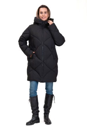 Куртка женские из тканей черные, модель 23f035-2/kps