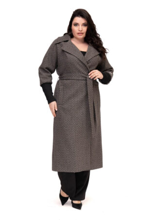 Пальто женское из экошерсть светло-бежевое, модель Ш-4/kps