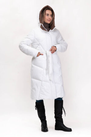 Куртка женские из тканей белые, модель M-130/kps