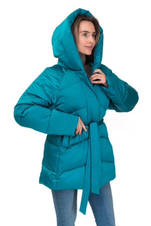 Куртка жіноча з тканини блакитна, модель 23f006/kps