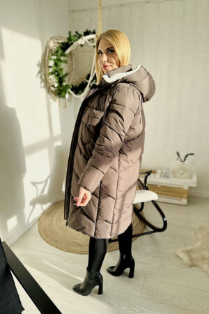 Куртка жіноча з balon/биопух мокко, модель B-711/kps