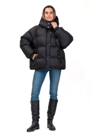 Куртка жіноча з balon/биопух чорна, модель Pufi/kps