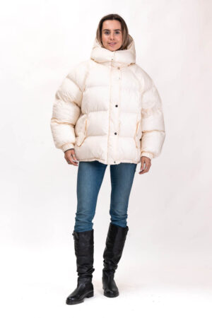 Куртка жіноча з balon/биопух молоко, модель Pufi/kps
