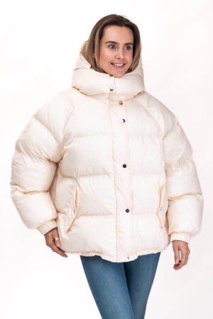 Куртка жіноча з balon/биопух молоко, модель Pufi/kps