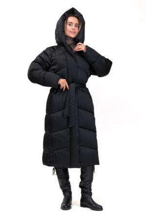 Куртка жіноча з тканини чорна, модель 23f007/kps