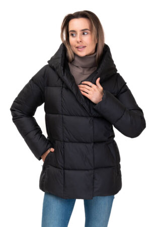 Куртка жіноча з balon/биопух чорна, модель P-2306/kps