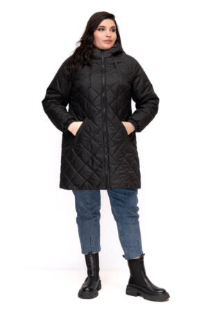 Куртка жіноча з тканини чорна, модель Ольга