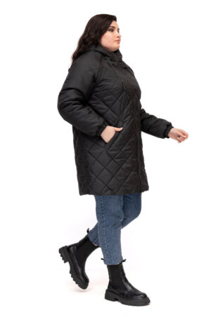 Куртка жіноча з тканини чорна, модель K-136/kps/жилет
