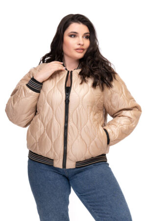 Куртка жіноча з тканини бежева, модель Тату