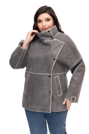 Куртка женская из замш/antic серая, модель Ms-257
