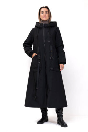 Куртка женские из тканей черные, модель 117/kps