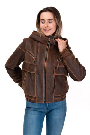 Куртка женская из натуральной кожи бежевая, модель S-29/kps