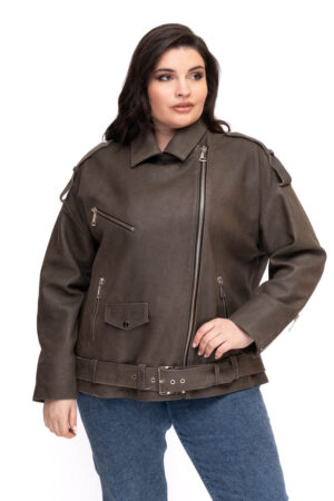 Куртка жіноча з кожа/antik оливкова, модель A-20