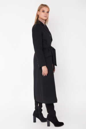 Пальто жіноче з кашемір чорне, модель 1675