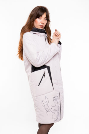 Куртка жіноча з тканини перли, модель Md/kps