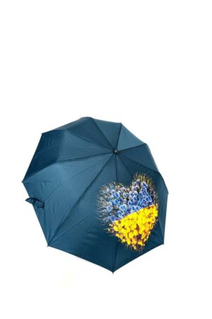 Зонт женский из тканя изумруд, модель 5370/серце/полуавтомат