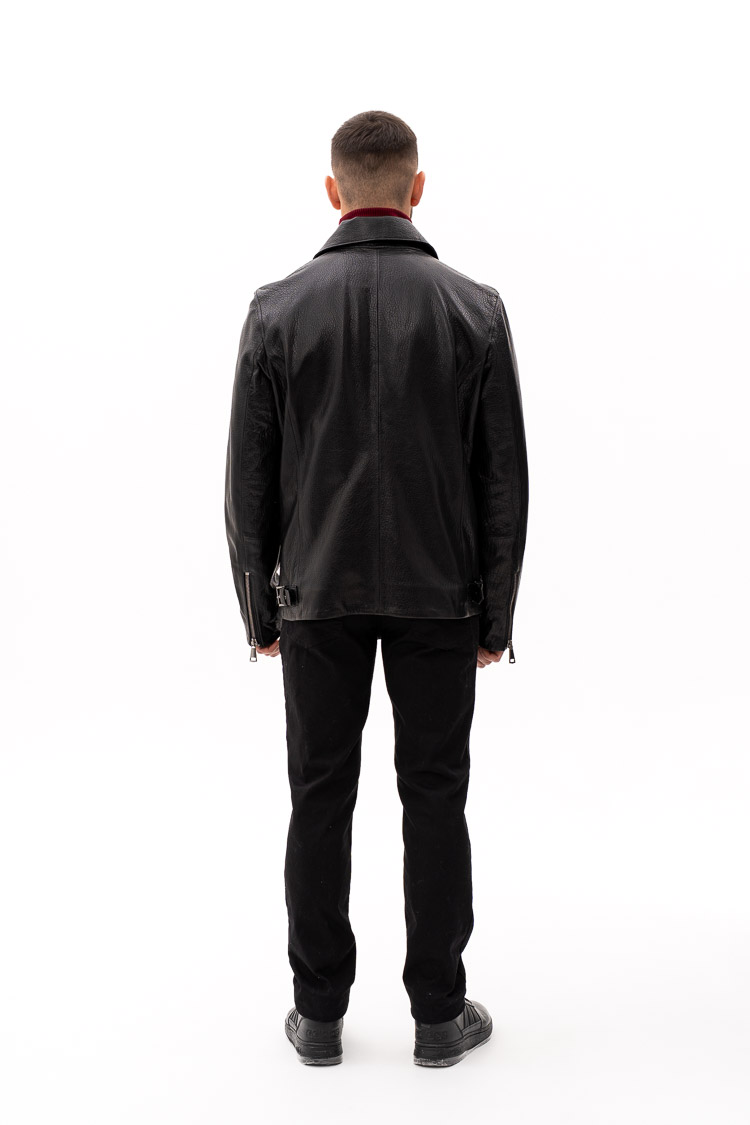 Куртка чоловіча з натуральної шкіри чорна, модель Dv-9022 Куртка чоловіча з натуральної шкіри чорна, модель Dv-9022