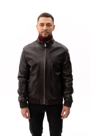 Куртка чоловіча з натуральної шкіри коричнева, модель 4706 Куртка чоловіча з натуральної шкіри коричнева, модель 4706