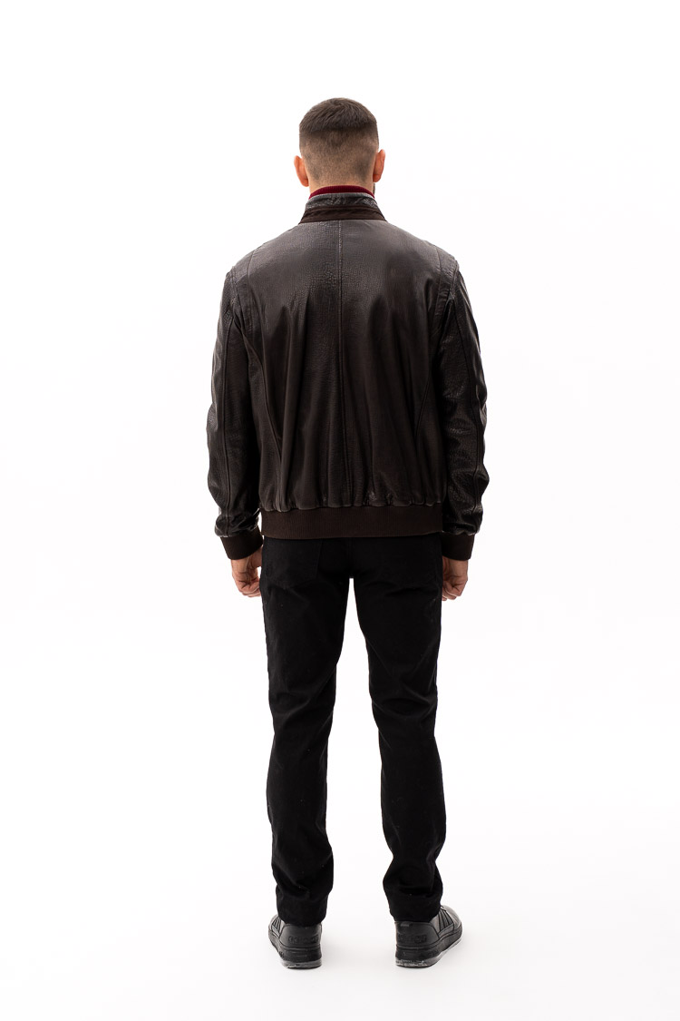 Куртка чоловіча з натуральної шкіри коричнева, модель 4706 Куртка чоловіча з натуральної шкіри коричнева, модель 4706