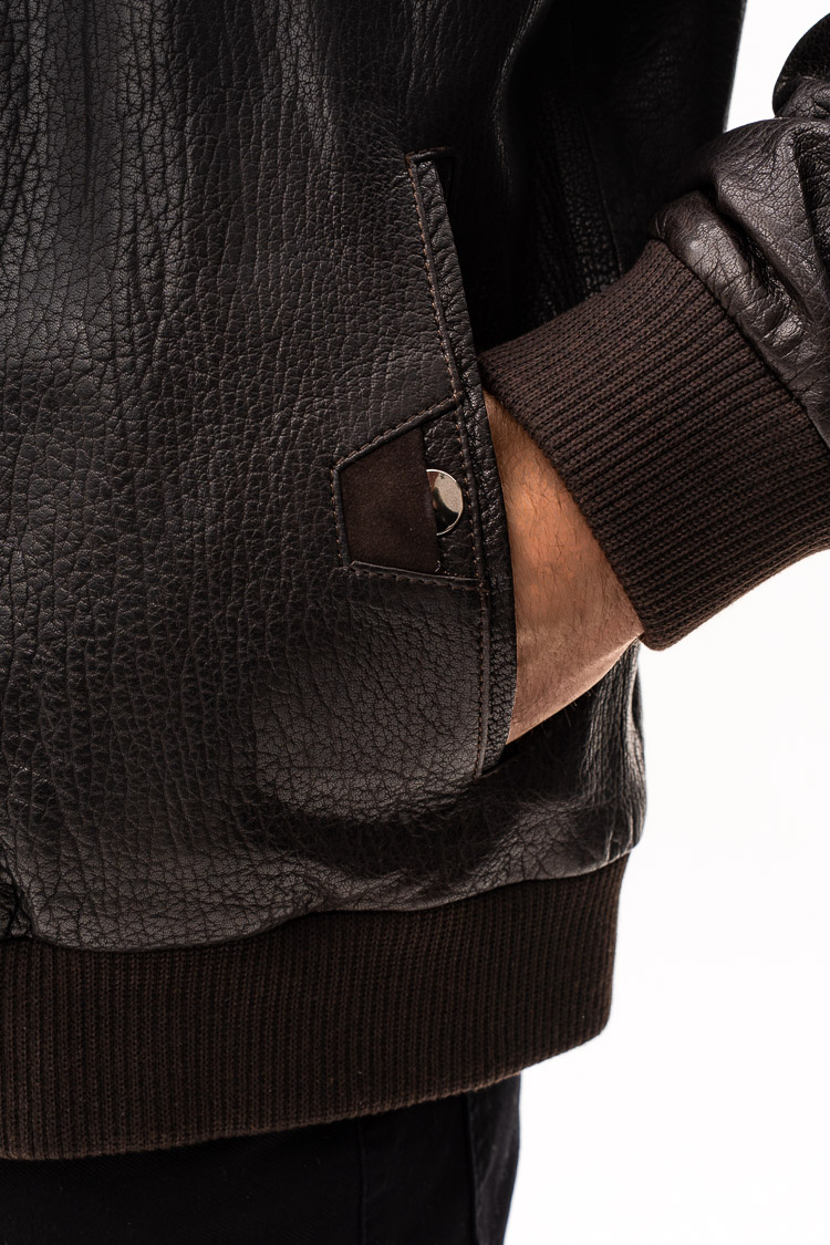 Куртка чоловіча з натуральної шкіри коричнева, модель 4706 Куртка чоловіча з натуральної шкіри коричнева, модель 4706