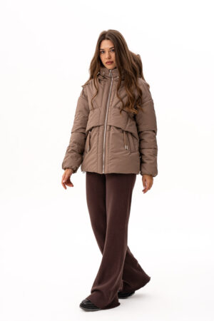 Куртка женские из тканей черные, модель M-198/kps