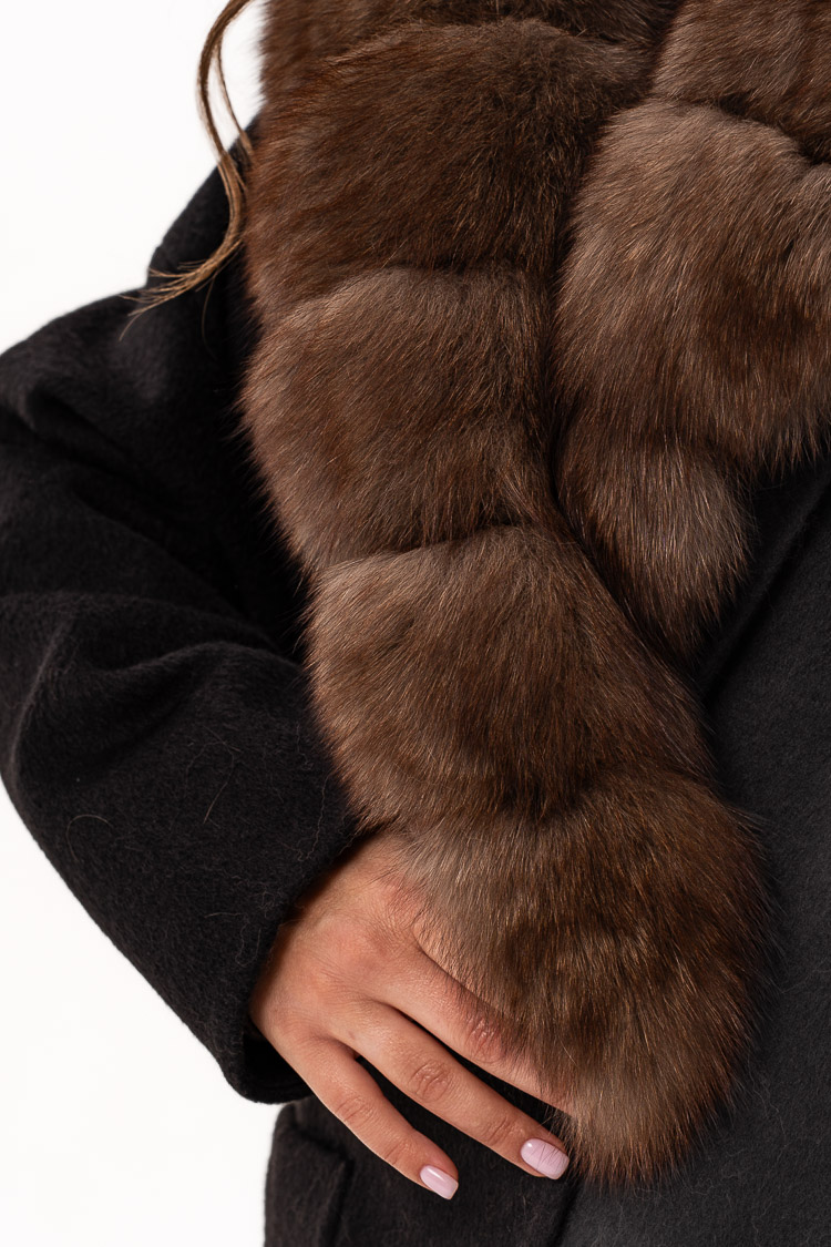 Пальто жіноче з вовни чорне, модель 25010/120 Пальто жіноче з вовни чорне, модель 25010/120