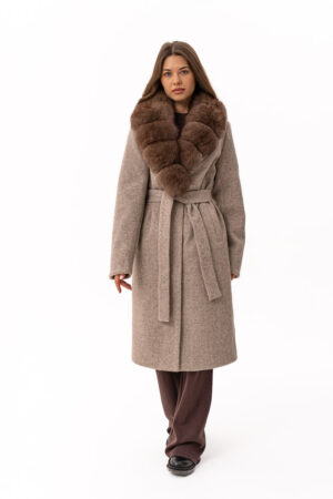 Пальто жіноче з вовни сiре, модель 25004/110 Пальто жіноче з вовни сiре, модель 25004/110