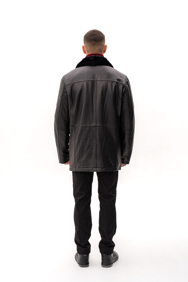 Дублянка чоловіча з jumbo/мутон/норки чорна, модель 82451-1 Дублянка чоловіча з jumbo/мутон/норки чорна, модель 82451-1