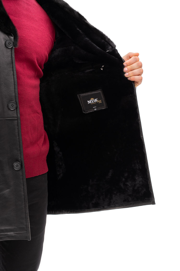 Дублянка чоловіча з jumbo/мутон/норки чорна, модель 82451-1 Дублянка чоловіча з jumbo/мутон/норки чорна, модель 82451-1