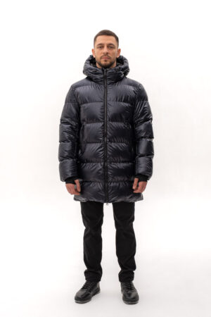Куртка мужские из тканей черные, модель 91025/kps