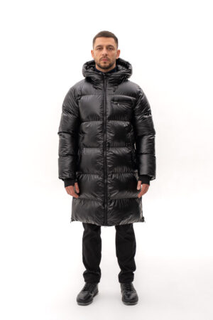 Куртка мужские из тканей черные, модель Et-69/kps