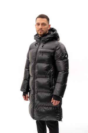 Куртка мужские из тканей черные, модель Et-69/kps